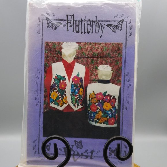 Vintage Flutterby Vest Applique Kit, 1998 Carol McKinney including Templates - Picture 1 of 2